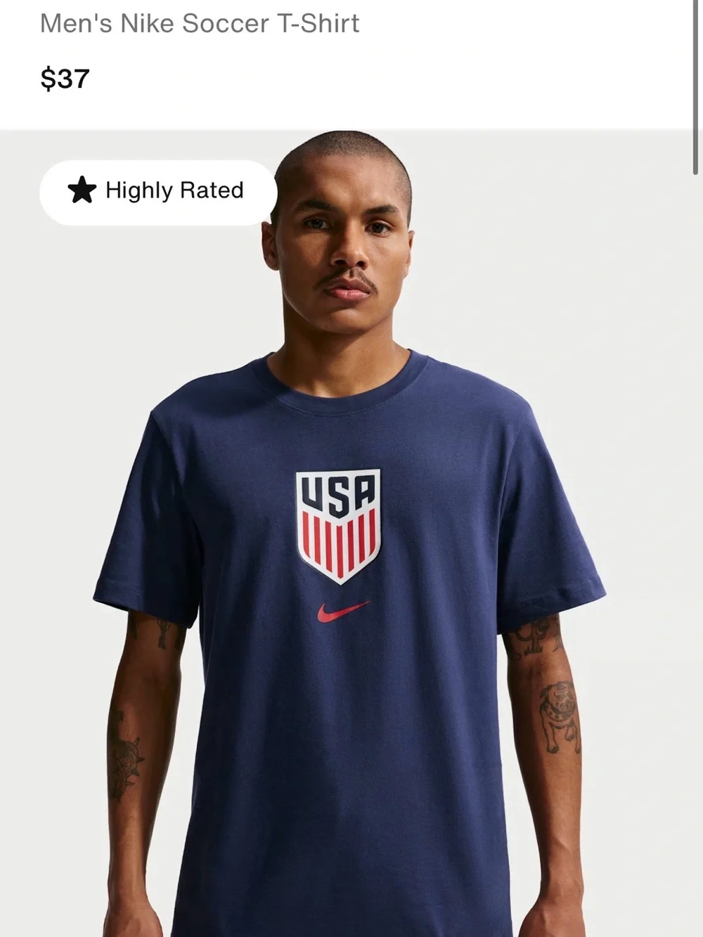 Nike Men’s USA Crest T-Shirt - Navy with Red Accents